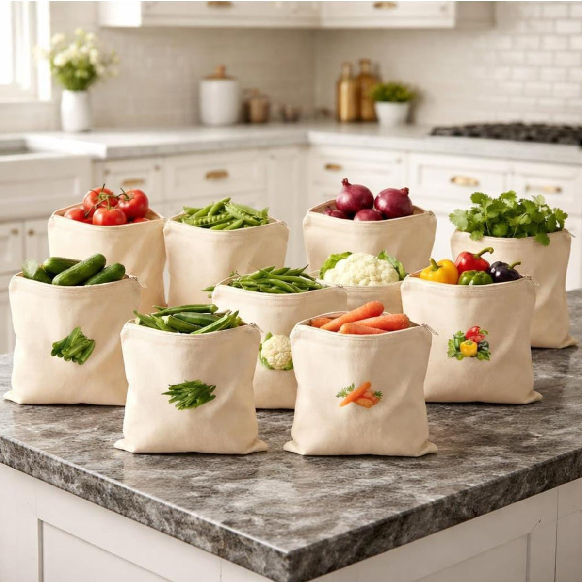 cotton vegetable bags set of 10 pcs