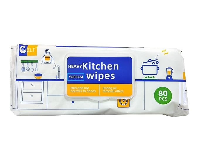 80 pcs kitchen wipes, Disposable paper, antibacterial for Home & Office Cleaning Wet Wipe strong, kitchen tissue Grease Cleaning Floor Wipes