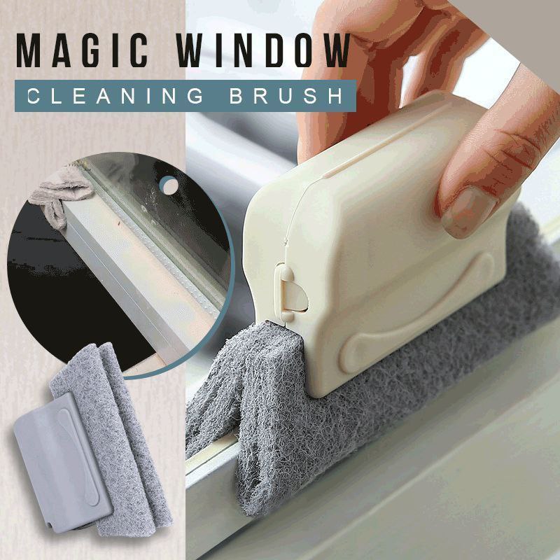 Plastic Window Groove Frame Cleaning Brush, Hand-held Window Slot Cleaner Tools, Magic Window Cleaning Brush, Quickly Clean All Window Slides and Gaps (Pack of 1 Each, Multicolour) (1)