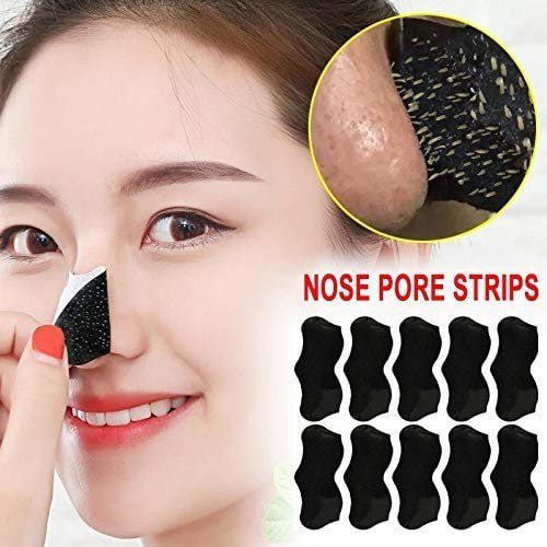 Charcoal Blackheads Remover Nose Strips for Women โ Pack of 10 | Painless & Instant Removal of Whiteheads, Blackheads, Pore Cleanser, Dirt & Oil