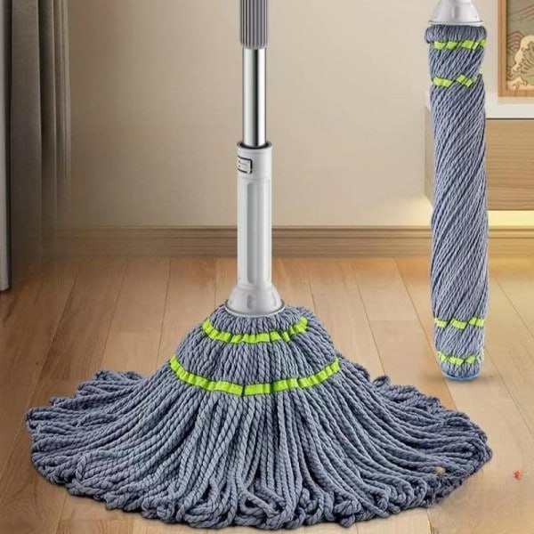 Twist Mop Self Wringing Mop for Floor Cleaning, Long Stainless Steel Handled Squeeze Twist Mop Stick Easy to Use Floor Cleaner, Effective for Hardwood, Tile, and Laminate