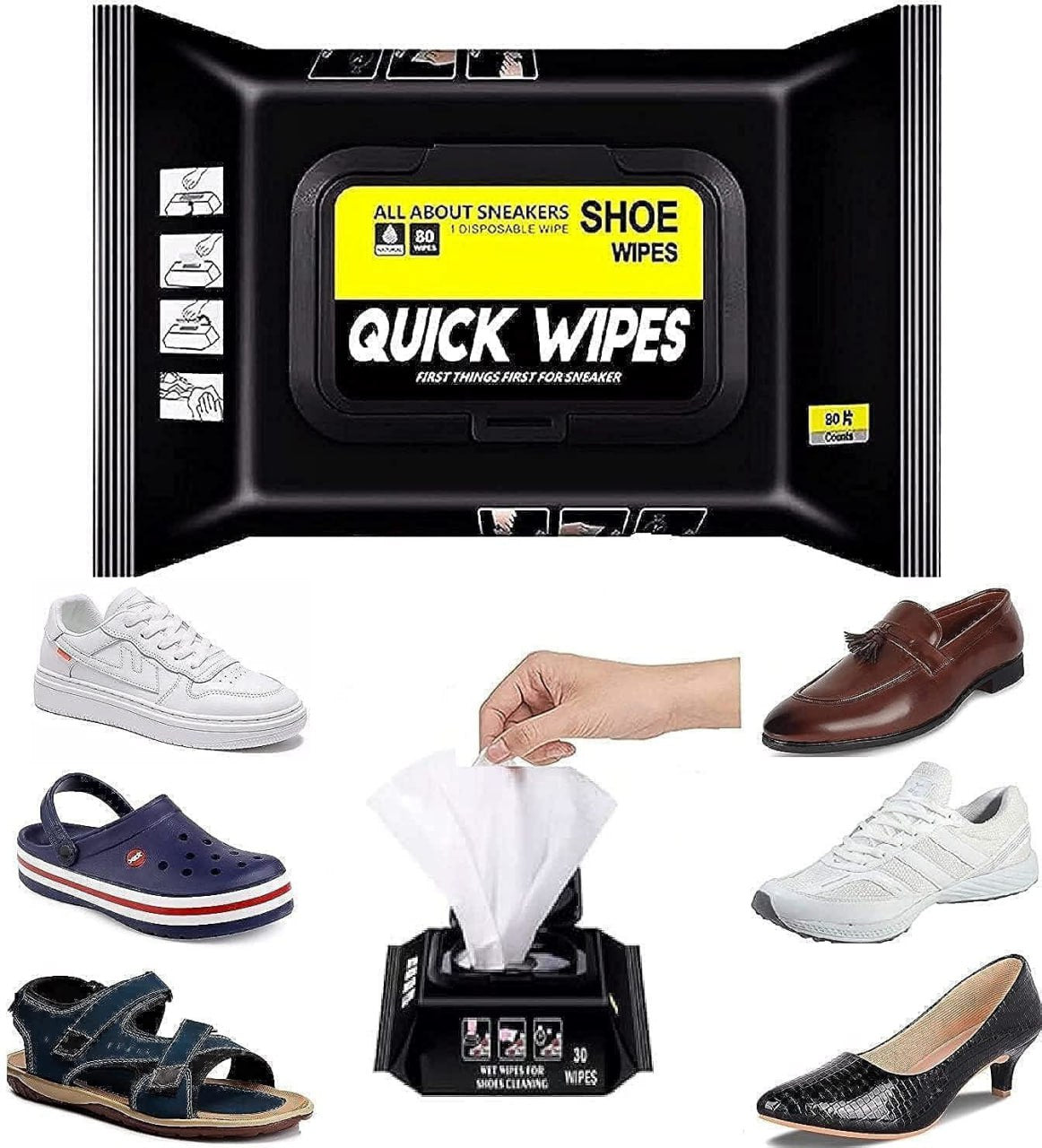 Shoe Wipes (80 Wipes) Sneaker Wipes Instant Sneaker Cleaner Shoe Cleaning Wipes Sneaker Wipes for Shoes Quick Remove Dirt Stain Shoe Cleaner Wipes Shoe Wipes for Sneakers Cleaning Kit