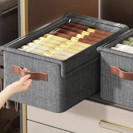 Foldable Wardrobe Organizer for Clothes Toys and Books Smart Space-Saving Storage Box for Efficient Organization Ideal for Closets (26 LTR)(, PACK OF 1) without lid