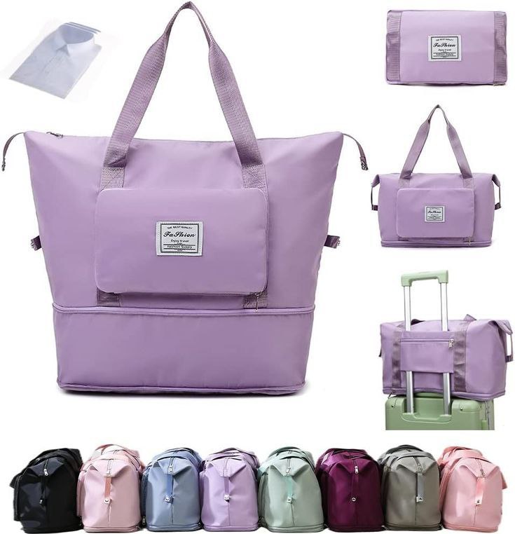 Wazdorf Nylon 41 Liter Expandable Travel Bags for Women, Duffle Bags for Women Luggage, Foldable Vanity Traveling Bag, Waterproof Hand Bag for Ladies Personal Items