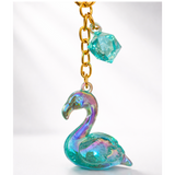 Glass swan Keychain