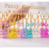 Glass Teddy Keychain with Diamond