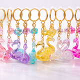 Glass swan Keychain