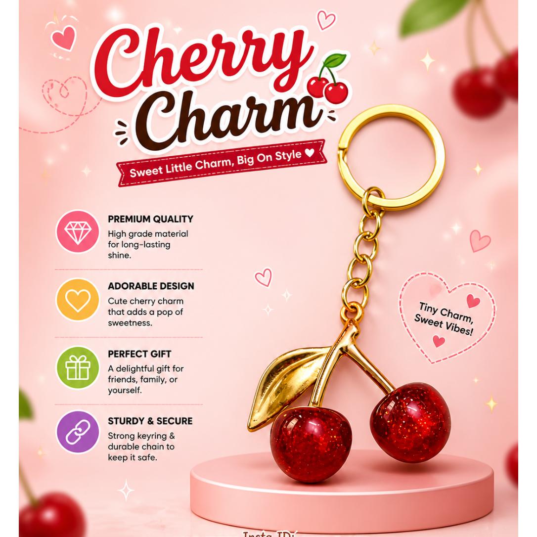 Pink Keychains Cherry