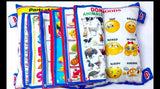 Learning Cushion for Boys and Girls/Children's Educational Cushion Book/Soft Pillow Book with English Alphabets,Numbers,Spellings for Playing Kids