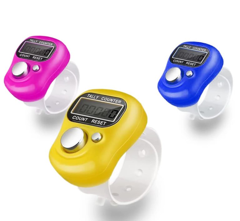 Counter for Chanting Mantra | Pack of 2 Manual Hand Finger Tally Counters โ Digital Electronic Counting Machine, Naam Jap Counter for Cricket, Sports & More