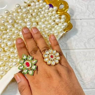 kundan Rings set of 2 pcs
