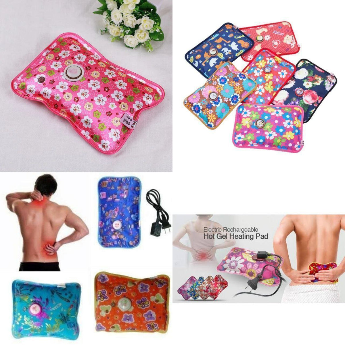 Electric Hot Water Bag for Pain Relief Electric Heating Pad for Period Cramps | Shoulder, Back, Neck Electric Heating Bag for Pain Relief, Multicolour
