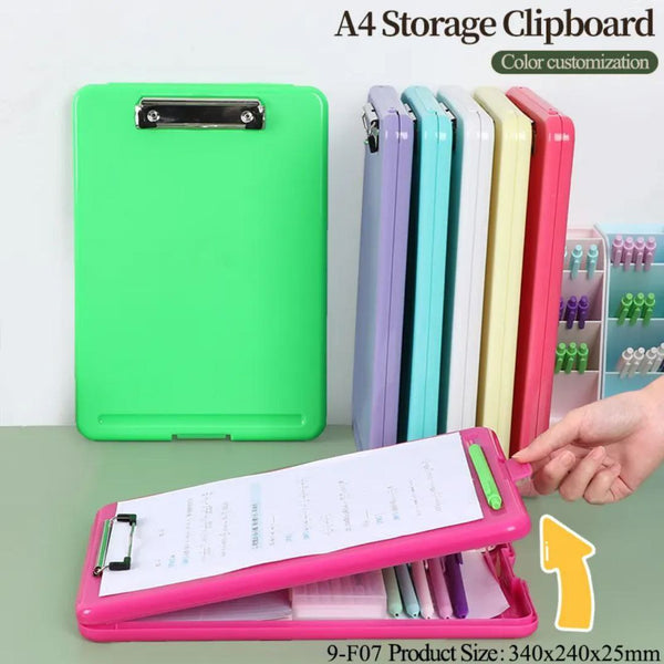 A4 Clip Pad/Clipboard with Storage Case for Paper and Document Storage