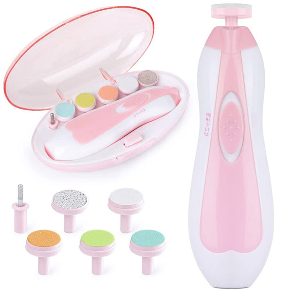 Baby Nail Trimmer New Born with Lights | Electric Baby Nail Cutter 0-6 Months with Multiple Filer Heads Adjustment | New Born Baby Products, Pack of 1, Multicolor