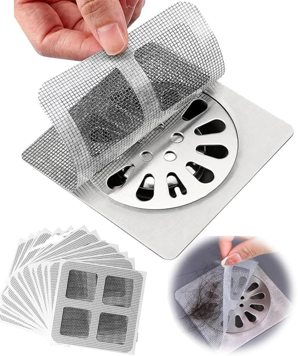 (10Pcs) Disposable Shower Cover Hair Catcher Shower Drain Mesh Stickers, Bathroom, Laundry, Bathtub, Kitchen Shower Drain Floor Sink Strainer Filter Mesh
