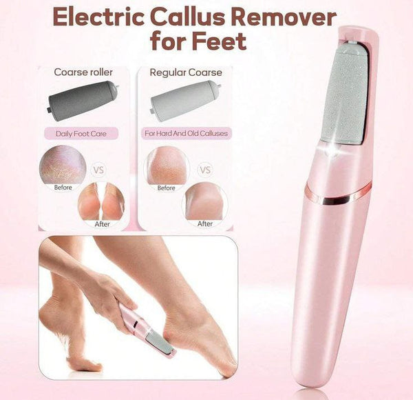 Flawless Pedi Electronic Tool Electric Callus Remover Feet Rechargeable Pedicure Tool Pedicure Machine for Foot Pedicure for Hard Cracked Skin (Pink - MDL05, Standard)