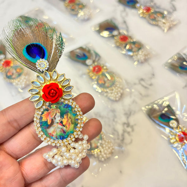 Radha Krishna Brooch set of 3 pcs