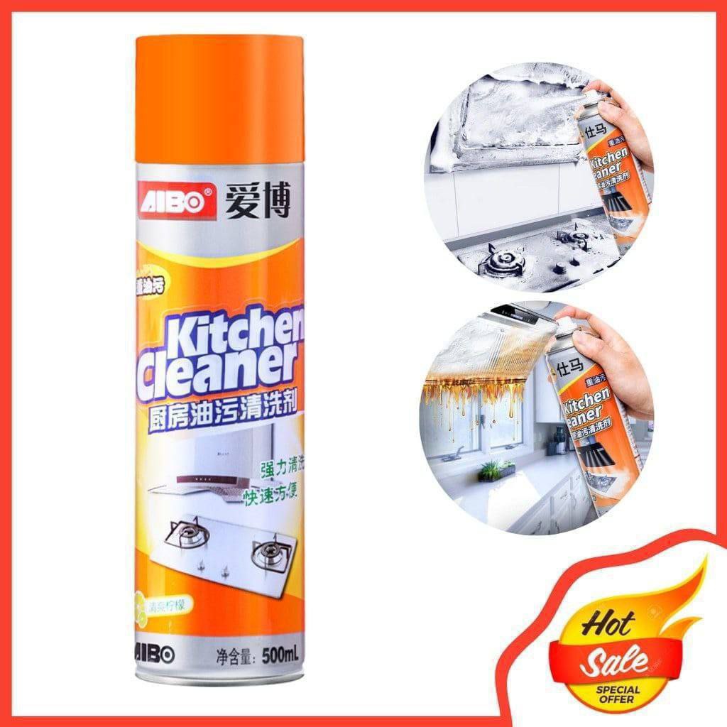 Multipurpose Bubble Foam Cleaner Kitchen Cleaner Spray Oil & Grease Stain Remover Chimney Cleaner Spray Bubble Cleaner All Purpose Foam Degreaser Spray (500 Ml)