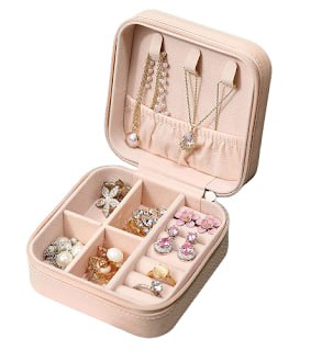Mini Jewelry Travel Case, Small Travel Jewelry Organizer, Portable Jewelry Box Travel Mini Storage Organizer Portable Display Storage Box For Rings Earrings Necklaces Gifts(Multi colors)