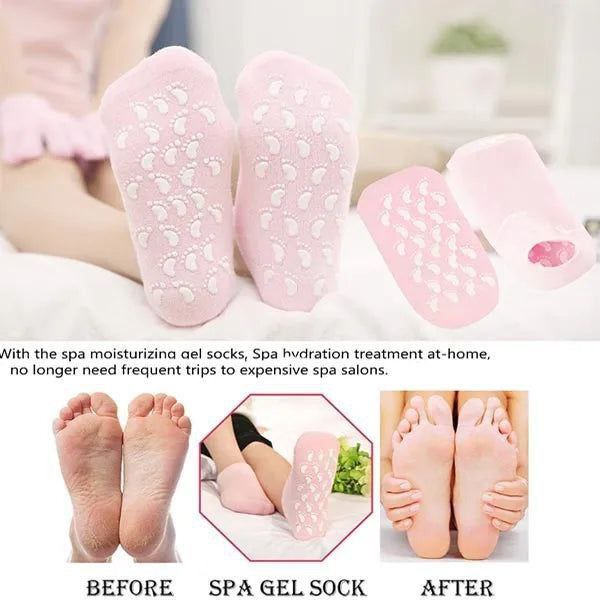 Silicone Socks for Women & Men | Crack Heel Repair Spa Gel Socks with Vitamin E | Moisturizing Hydration Socks for Dry Cracked Feet | Reusable Soft Silicone Heel Socks for Foot Care & Nourishment