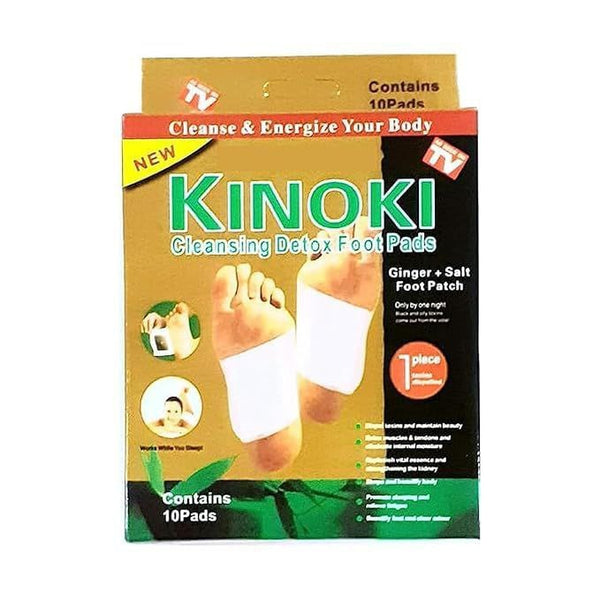 Kinoki Detox Foot Pads, Ginger and Salt Cleansing Patches, Natural Ingredients, Stress Relief and Toxin Removal (10)