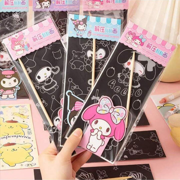 Kids Magic Scratchbook Notebook - Magical Drawing Book - Sketch Scratch Paper Note Drawing Educational Book+Wooden Pencil (Pack of 1)