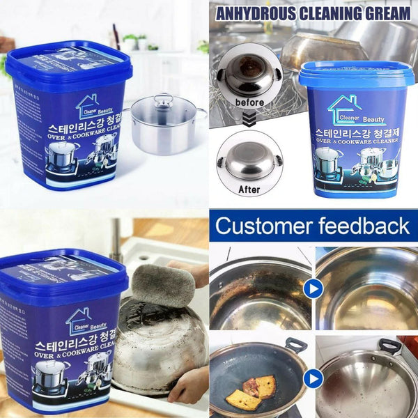 Stainless Steel Oven Cookware Cleaning Paste | Cream Powerful Household Kitchen Cleaner Multipurpose Formula Detergent