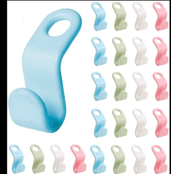 Clothes Hanger Connector Hooks,Plastic Cascading Hanger Hook Extender Clips Connection Hook,Space Saving Wardrobe Clothing Outfit Hangers Hooks for Organizer Closet Cabinet (10pcs)
