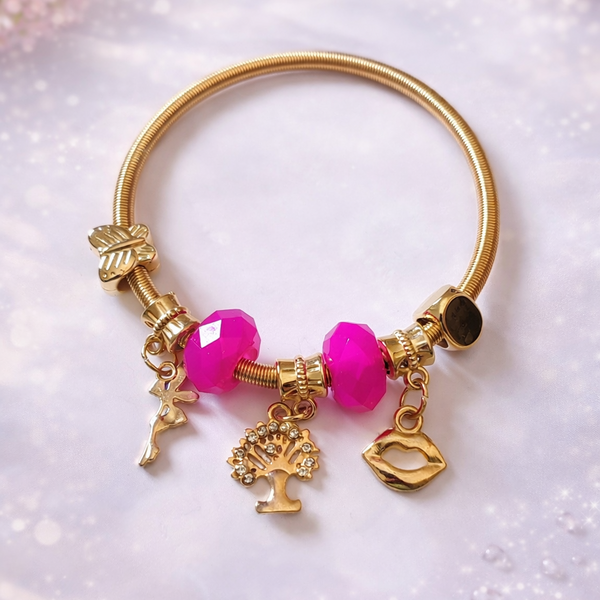 Pink Diva Charm Bracelet