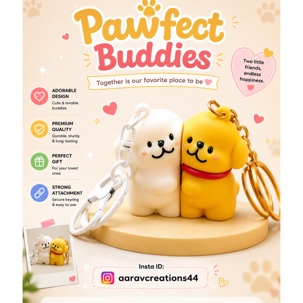 Couple Keychain pawfect Buddies