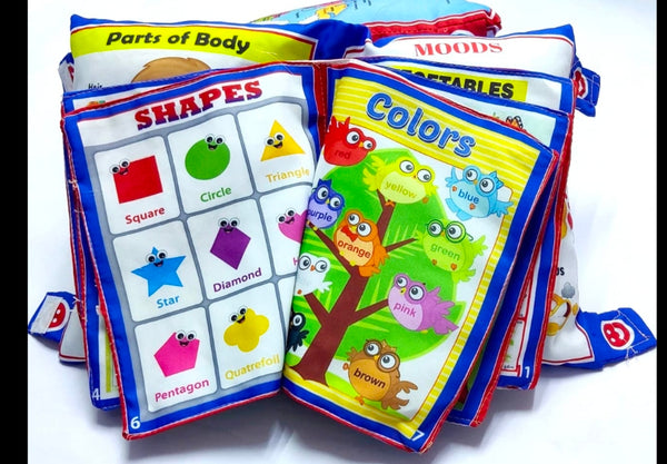 Learning Cushion for Boys and Girls/Children's Educational Cushion Book/Soft Pillow Book with English Alphabets,Numbers,Spellings for Playing Kids