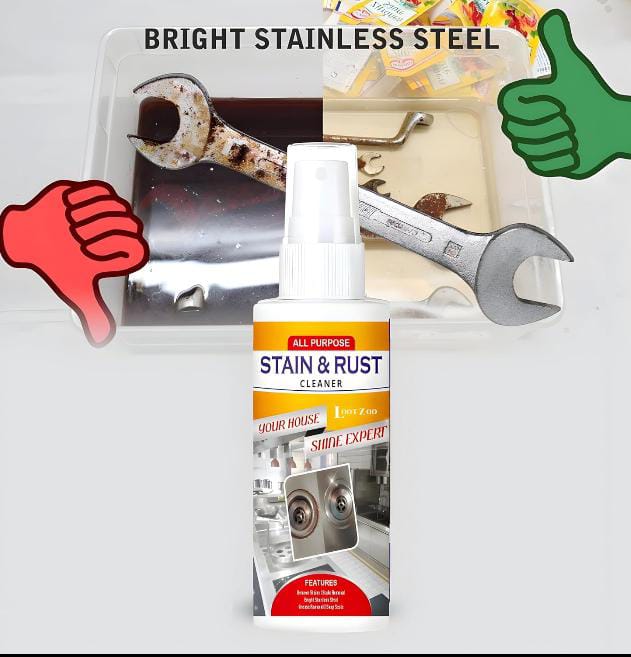 Stain & Rust Remover Spray for Steel, Iron, Metal, Rust Stains Cleaning & Protection for Kitchen, Bathroom, Car, Bike, Household Cleaner to Loosen Stuck & Rust Parts